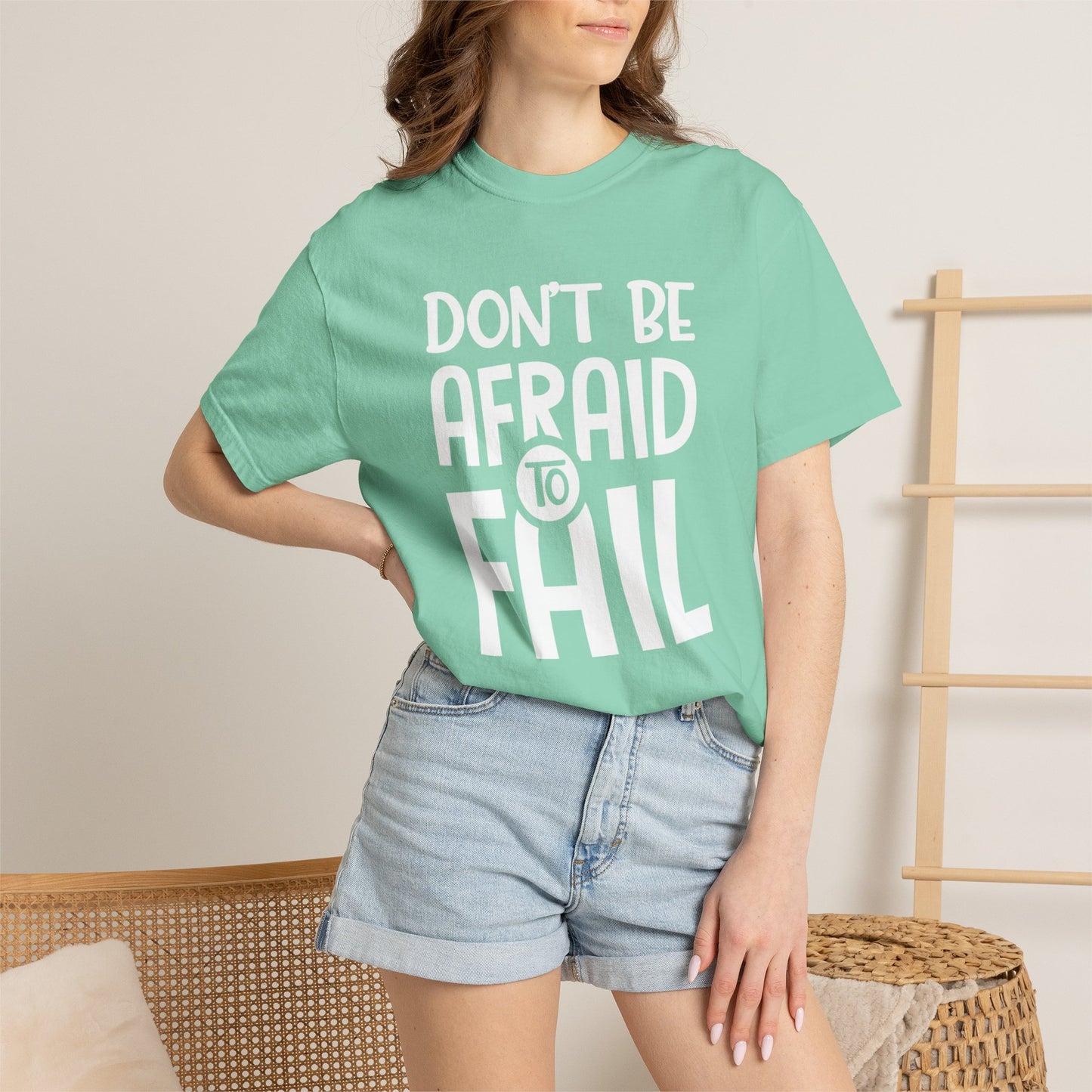 Motivational Don’t Be Afraid To Fail Hard Work Rise Above Positivity Determination Progress Dedication Unisex Heavy Cotton T-Shirt