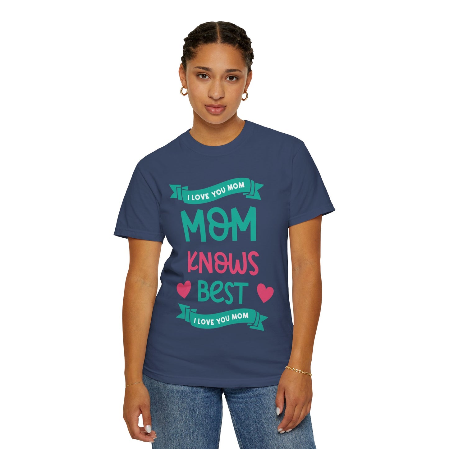 Mom Knows Best Strong Motherhood Heartfelt Guidance Tee Nurturing Knowledge Unisex Heavy Cotton T-Shirt