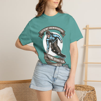 Extreme Snowboarding Sports Club Holly Jolly Winter Tee Wonderland Unisex Heavy Cotton T-Shirt