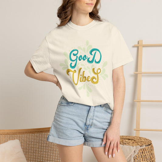 Good Vibes Motivational Tee Let Go Of Negativity Focus On Solutions Growth Mindset Unisex Heavy Cotton T-Shirt