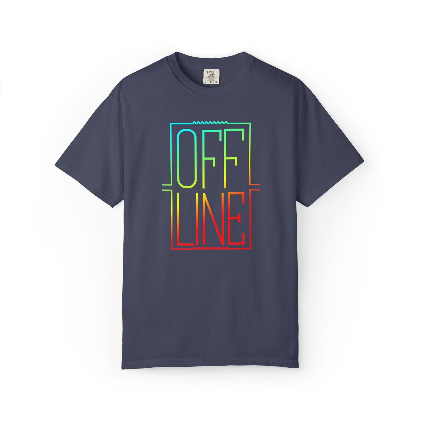 Offline Graphic T-Shirt — Retro Neon Text Tee