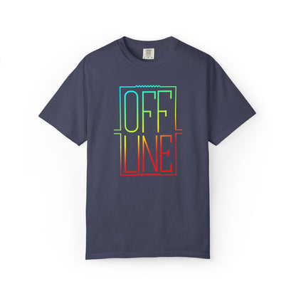 Offline Graphic T-Shirt — Retro Neon Text Tee