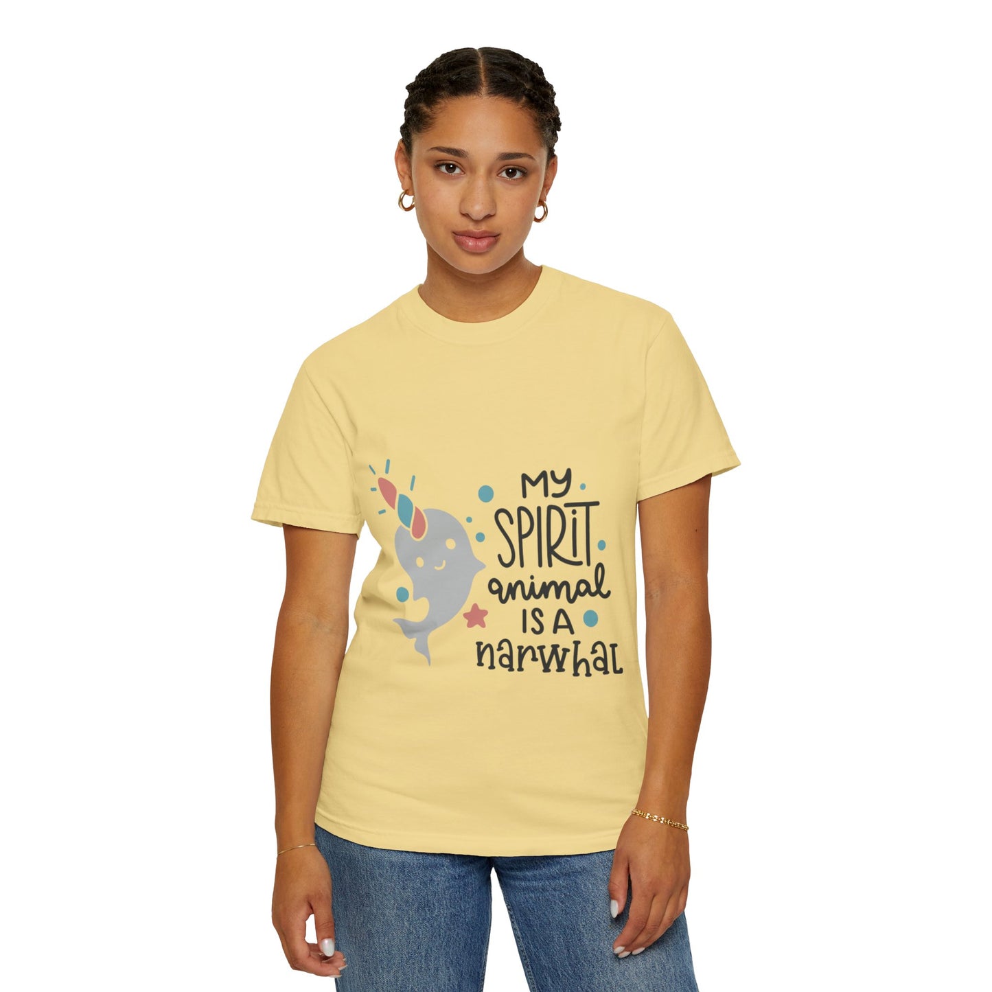 My Spirit Animal Is a Narwhal Unicorn Of The Sea Tusk Tee Inuit Culture Migration Unisex Heavy Cotton T-Shirt