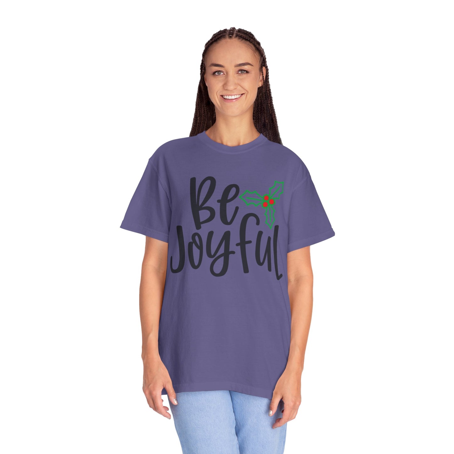 Be Joyful Festival Season Tee Twinkle Lights New Year Celebration Merry Christmas Noel Delight Unisex Heavy Cotton T-Shirt