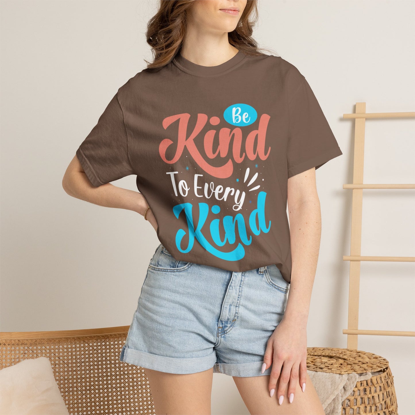 Motivational Be Kind To Every Kind Positive Affirmation Tee Heartfelt Advice Inspirational Words Unisex Heavy Cotton T-Shirt