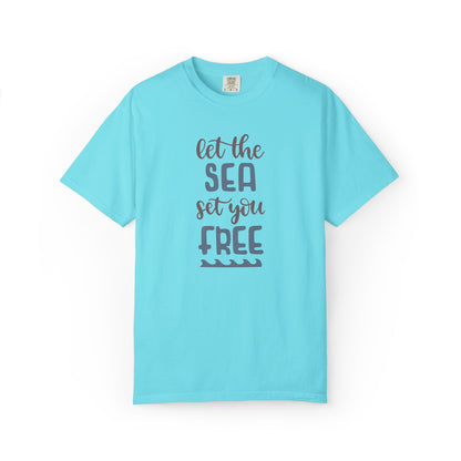 Let The Sea Set You Free Summer Tee Sunshine Days Ice Cream Camping Beachcombing Unisex Heavy Cotton T-Shirt