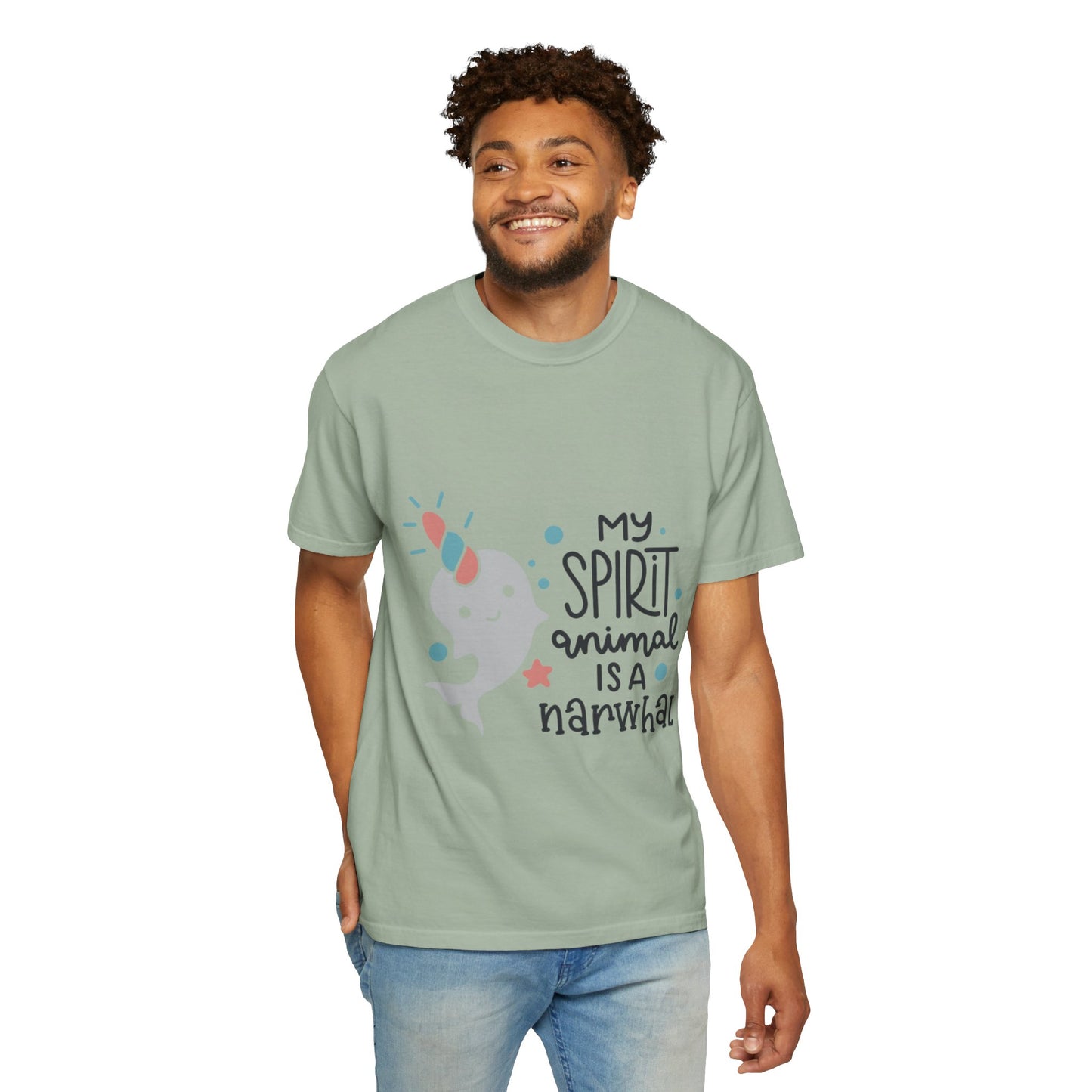 My Spirit Animal Is a Narwhal Unicorn Of The Sea Tusk Tee Inuit Culture Migration Unisex Heavy Cotton T-Shirt