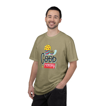 Good Morning Lazy Day Achiever Morning Champion Tee Daily Victory Sleep Defeated Unisex Heavy Cotton T-Shirt