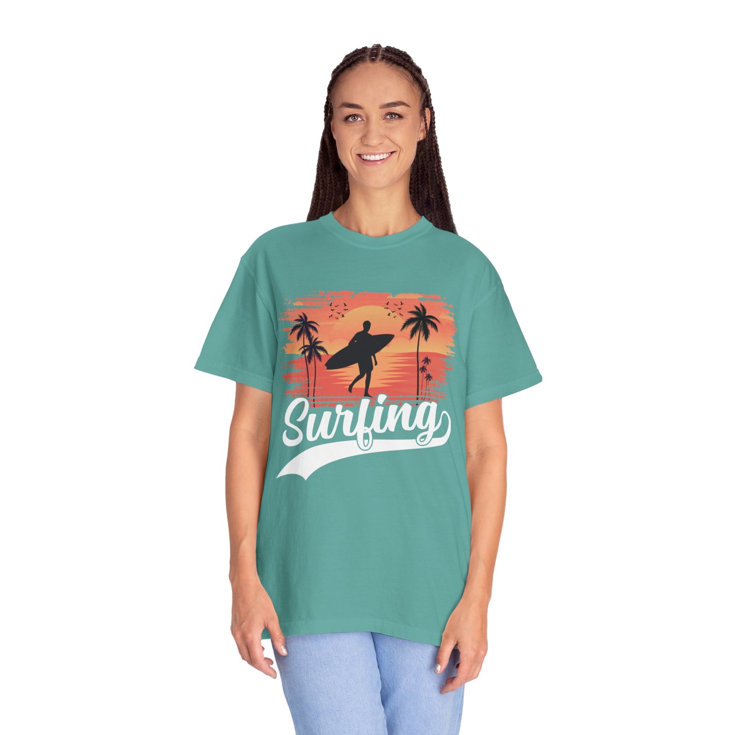 Exciting Surfing Catch The Wave Barrels & Breaks Shortboard Beach Vibes Unisex Heavy Cotton T-Shirt