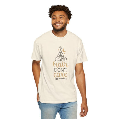 Camp Hair Don’t Care Adventure Mountain Tee Fun Activities Unisex Heavy Cotton T-Shirt