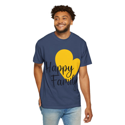 Happy Family Peaceful Paradise Tee Cherished Space Heartfelt Haven Unisex Heavy Cotton T-Shirt