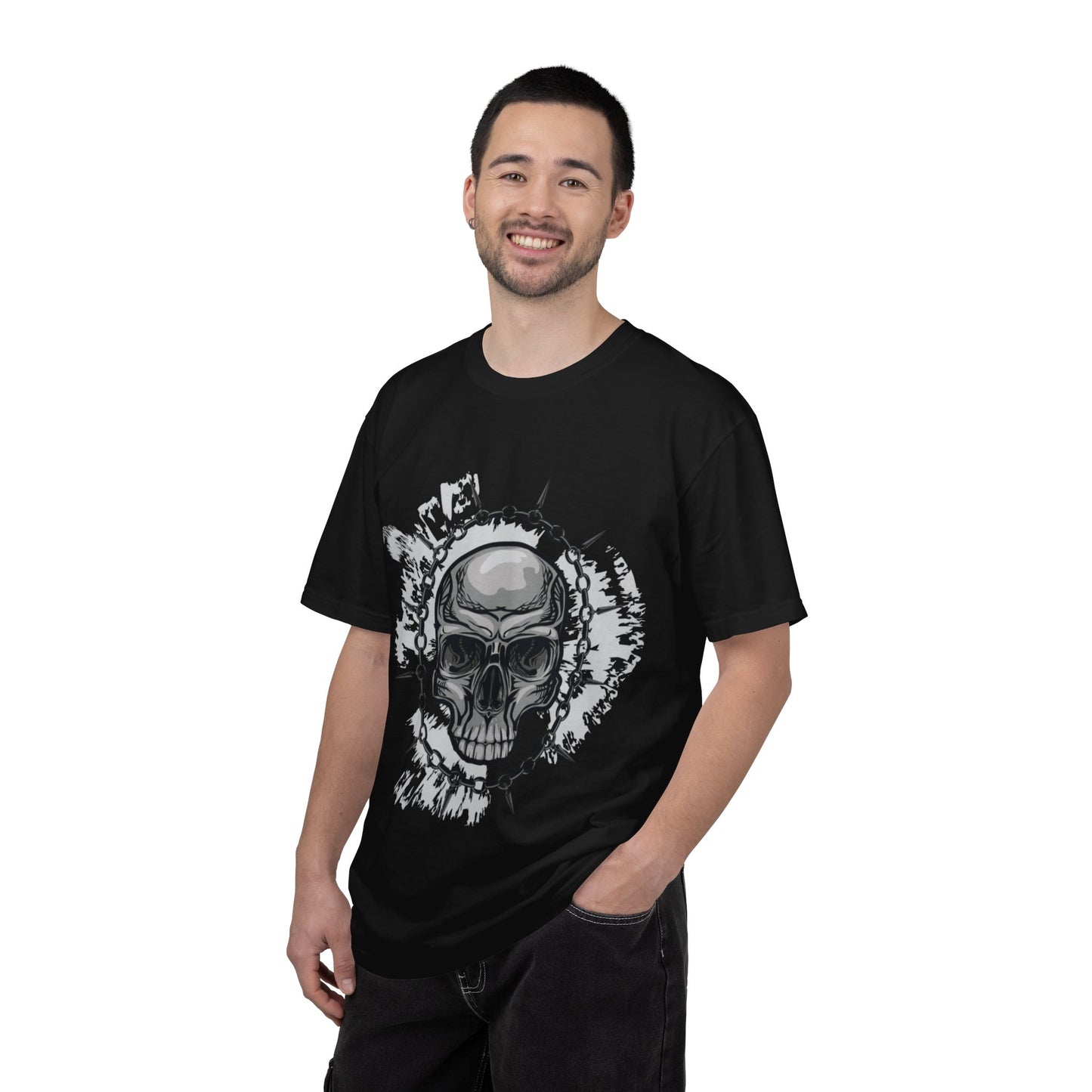 Chain Skull Cranium Head Anatomy Bones Trend Tee Horror Creepy Head X-ray Unisex Heavy Cotton T-Shirt