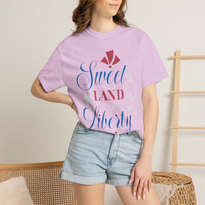 Sweet Land Of Liberty Equality American Values Country Love USA Flag Patriotic Tee Loyalty Fairness Unity Unisex Heavy Cotton T-Shirt