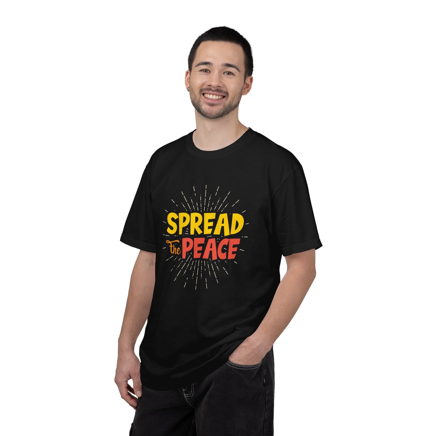 Spread The Peace Trendy Tee Encouraging Anti-violence Unity Kindness Humble Positivity Unisex Heavy Cotton T-Shirt