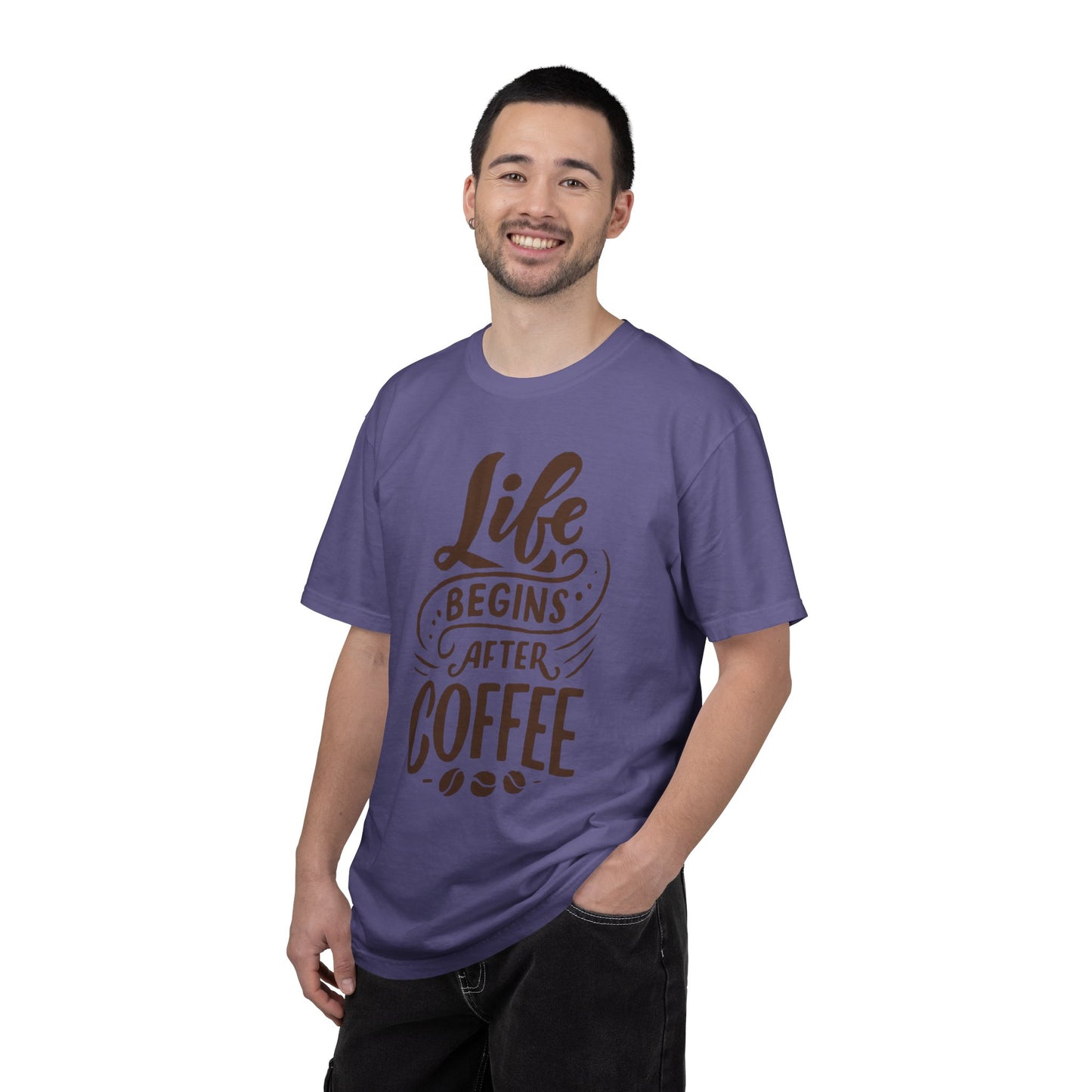 Life Begins After Coffee Unisex Garment-Dyed T-shirt