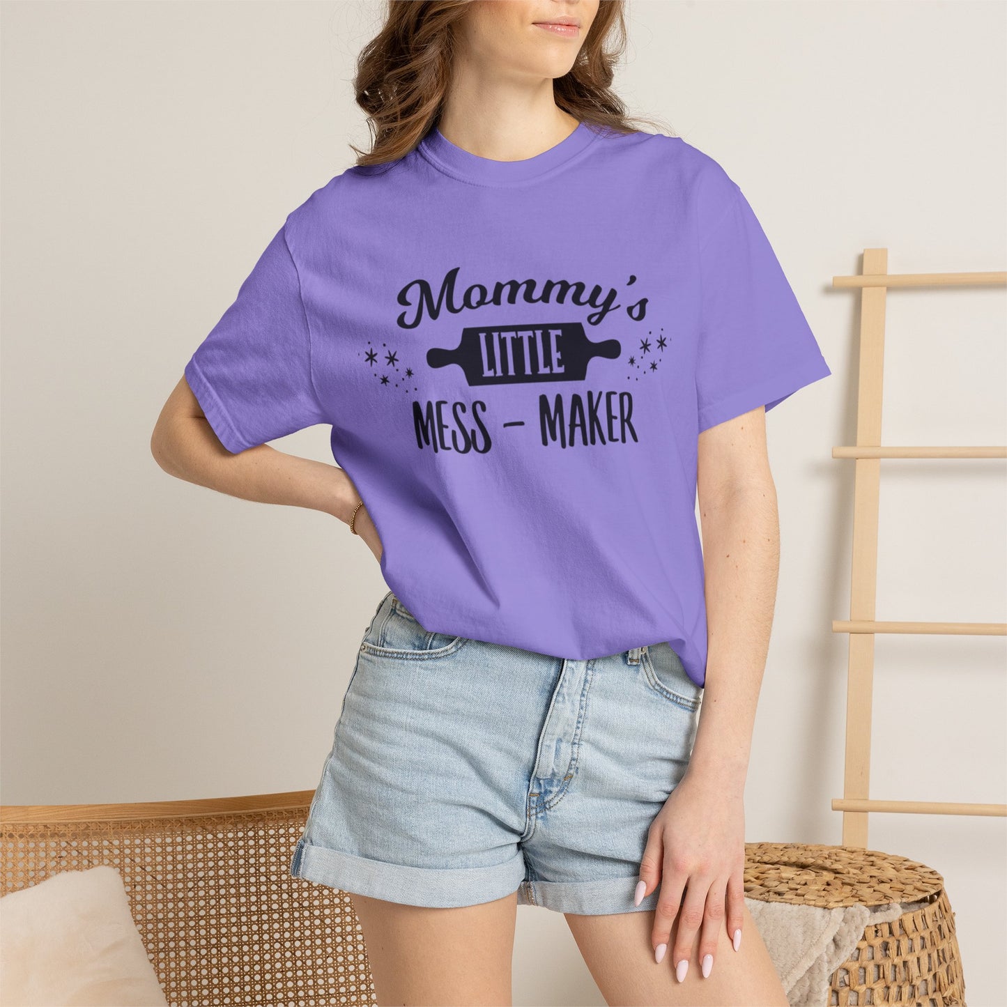 Mommy’s Little Mess-Maker Motherhood Loves Supermom Life Giver Wonder Woman Trendy Tee Unconditional Love Toddler Unisex Heavy Cotton T-Shirt