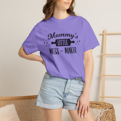 Mommy’s Little Mess-Maker Motherhood Loves Supermom Life Giver Wonder Woman Trendy Tee Unconditional Love Toddler Unisex Heavy Cotton T-Shirt