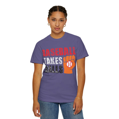 Baseball Takes Ball Defensive Prowess Tee Fielding Excellence Outfield Expertise Unisex Heavy Cotton T-Shirt