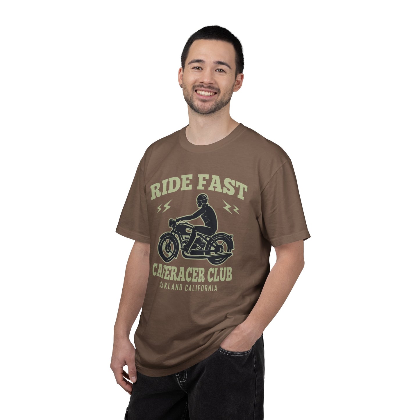 Thriller Ride Fast Caferacer Motorcycle Club Bike Lovers High-speed Adventure Bike Unisex Heavy Cotton T-Shirt