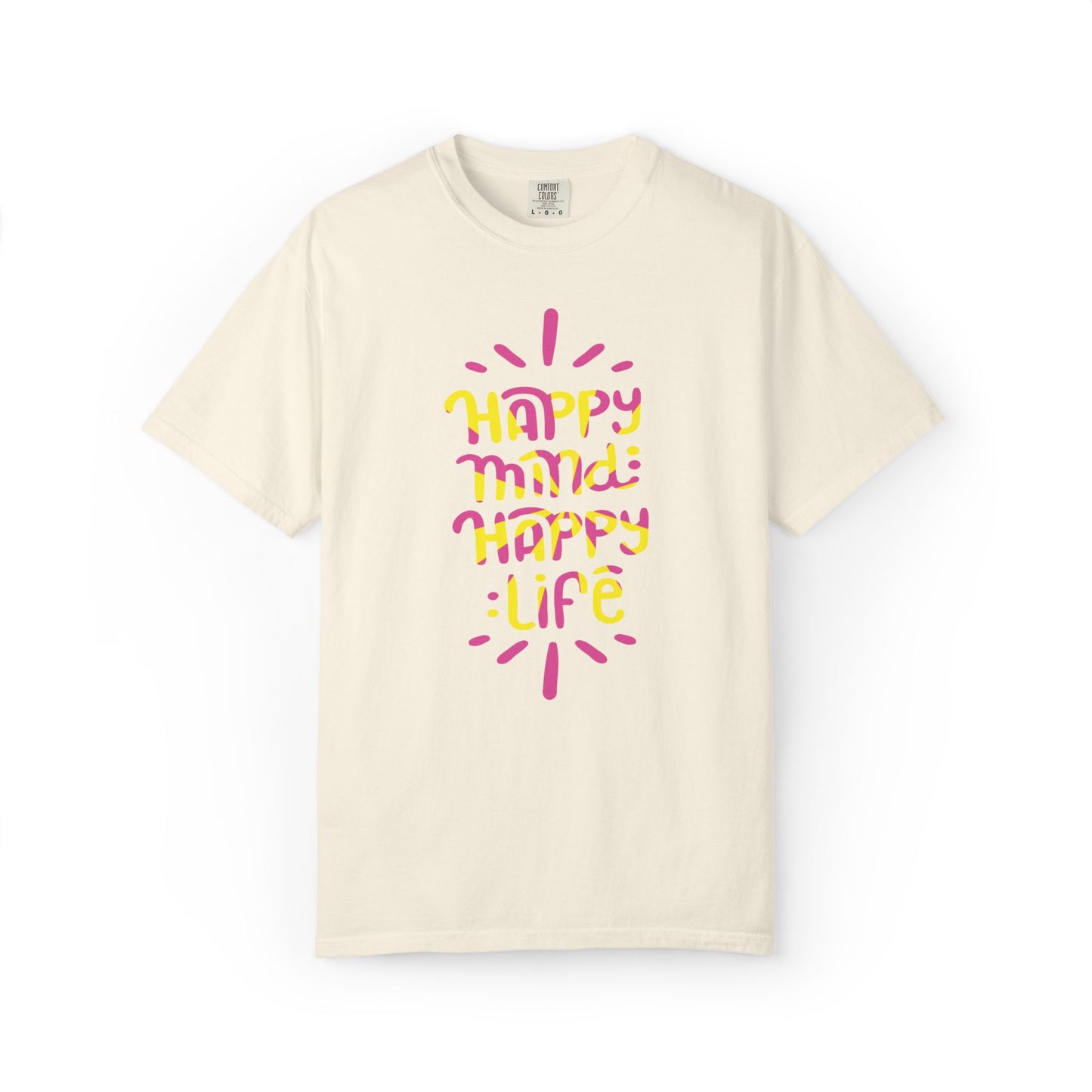 Happy Mind Happy Life Love Hope Worship Eternity Tee Peaceful Living Religious Beliefs Unisex Heavy Cotton T-Shirt