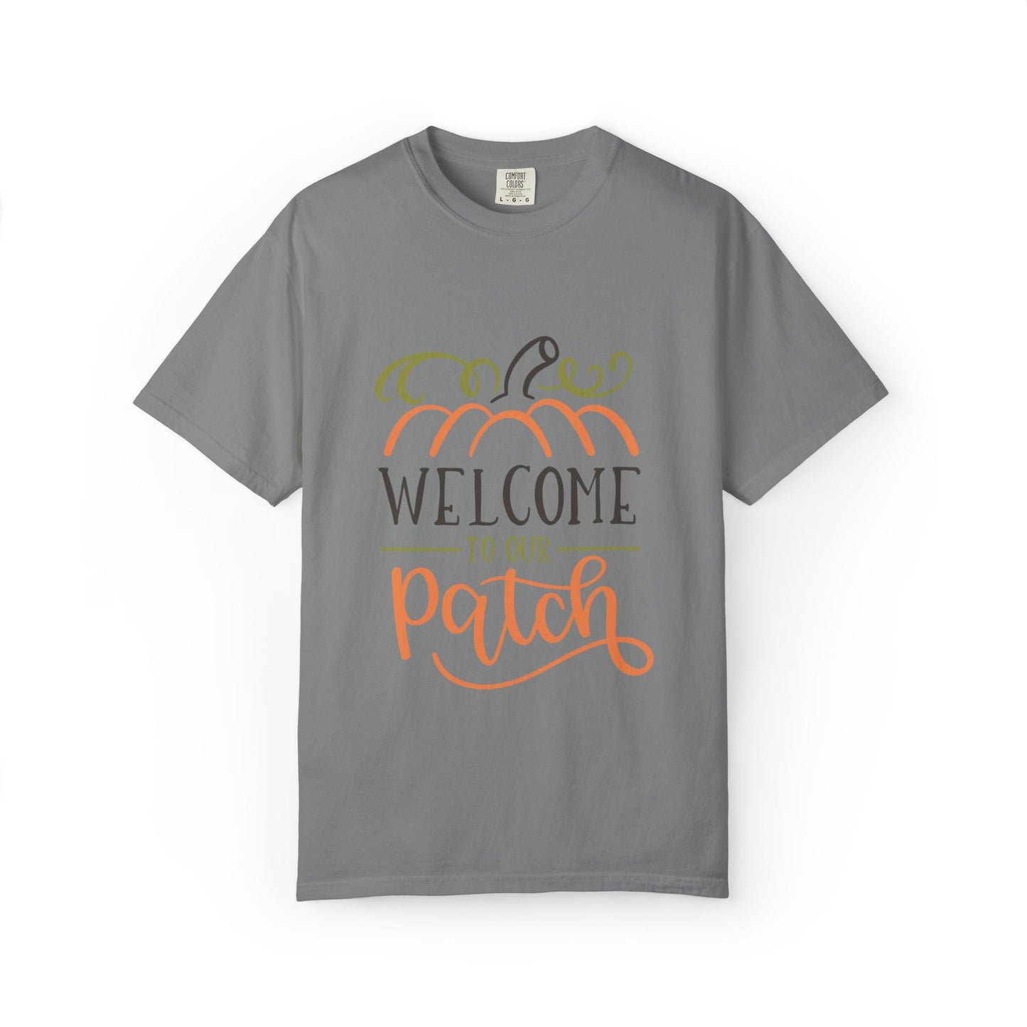 Welcome To Our Patch Harvest Festival Autumn Pumpkins Tee Fall Activities Farm Visit Family Fun Unisex Heavy Cotton T-Shirt