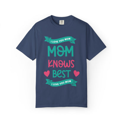 Mom Knows Best Strong Motherhood Heartfelt Guidance Tee Nurturing Knowledge Unisex Heavy Cotton T-Shirt