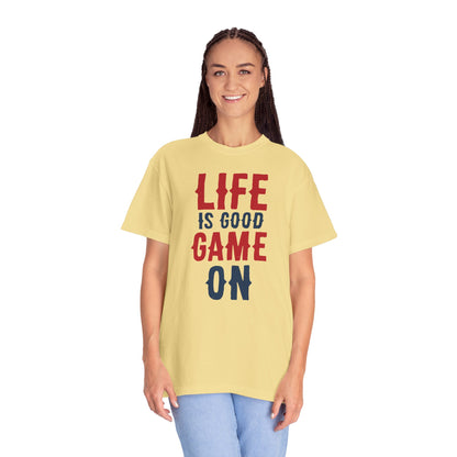 Life Is Good Game On Baseball Player Grand Slam Performers Tee Infield Magicians Batting Champions Unisex Heavy Cotton T-Shirt