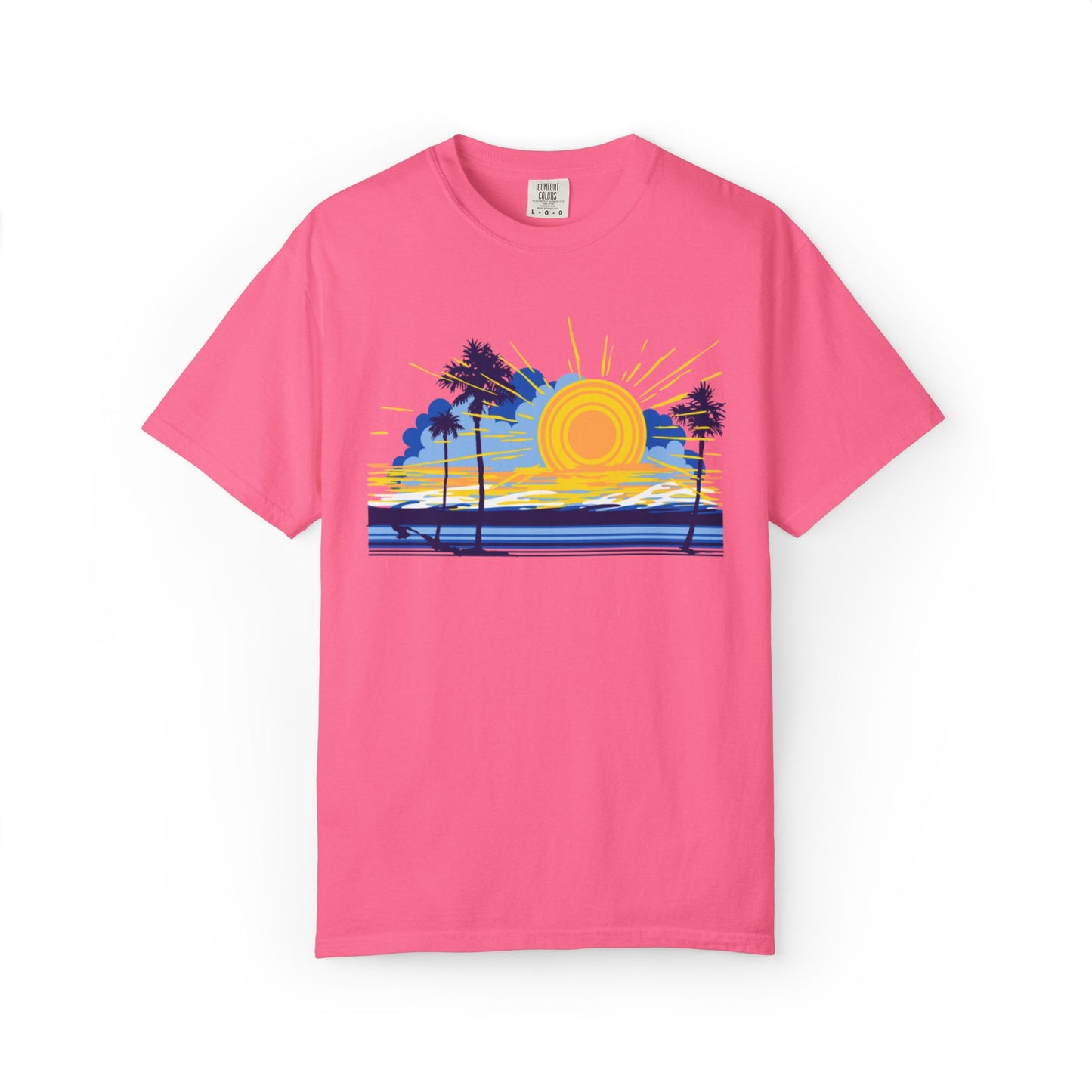 Sunset And Beach Summer Trendy Tee Sunshine Days Ice Cream Summer Camp Beachcombing Anchor Unisex Heavy Cotton T-Shirt
