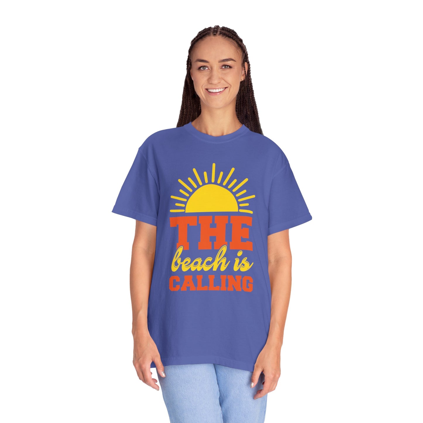 Enjoyable The Beach Is Calling Beach Life Sun Sand Sea Sun Kissed Sea Breeze Beach Sun Glasses Palm Trees Unisex Heavy Cotton T-Shirt
