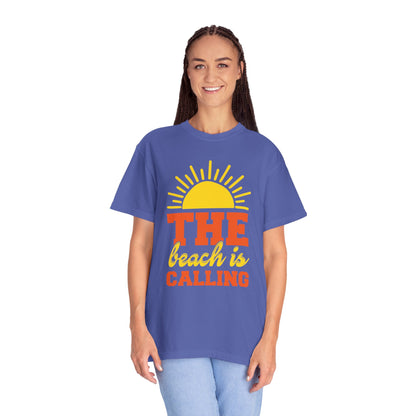 Enjoyable The Beach Is Calling Beach Life Sun Sand Sea Sun Kissed Sea Breeze Beach Sun Glasses Palm Trees Unisex Heavy Cotton T-Shirt