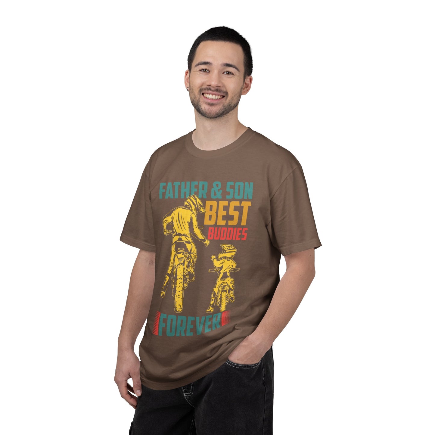 Lovable Father And Son Best Buddies Forever Role Model Loving Father Fatherhood Heroic Dad Unisex Heavy Cotton T-Shirt