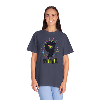 9 Nine Number Flowers Heartwarming Lovely Trendy Tee Sweet Charismatic Beautiful Fragrance Rose Unisex Heavy Cotton T-Shirt