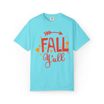 Fall Y’all Breeze Leaves Christmas Tee Jingle Bells Falling Beauty Holiday Spirit Unisex Heavy Cotton T-Shirt