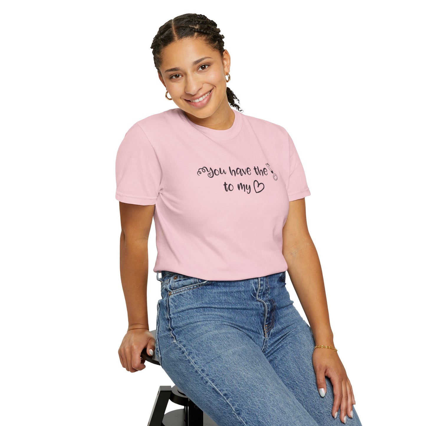 You Have The Key To My Heart Emotional Bond Affection Lovers Tee Romantic Relationship Forever Support Way Heavy Cotton T-Shirt