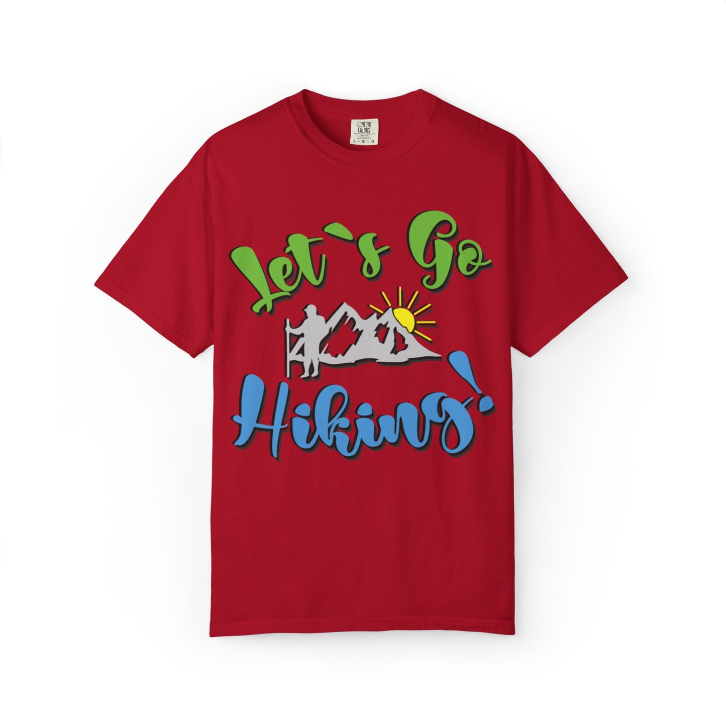 Let’s Go Hiking! Trendy Tee Adventure Mountain Hut Fun Activities Unisex Heavy Cotton T-Shirt