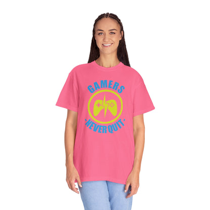 Inspirational Gamers Never Quit Virtual Immortality Forever A Gamer Immortalized In Pixels Unisex Heavy Cotton T-Shirt