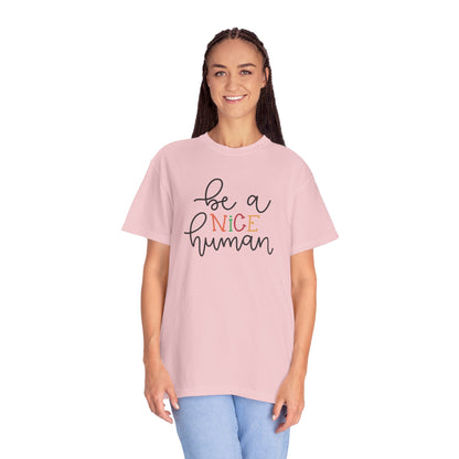 Be A Nice Human Positivity Optimism Happiness Tee Mindset Gratitude Empathy Unisex Heavy Cotton T-Shirt