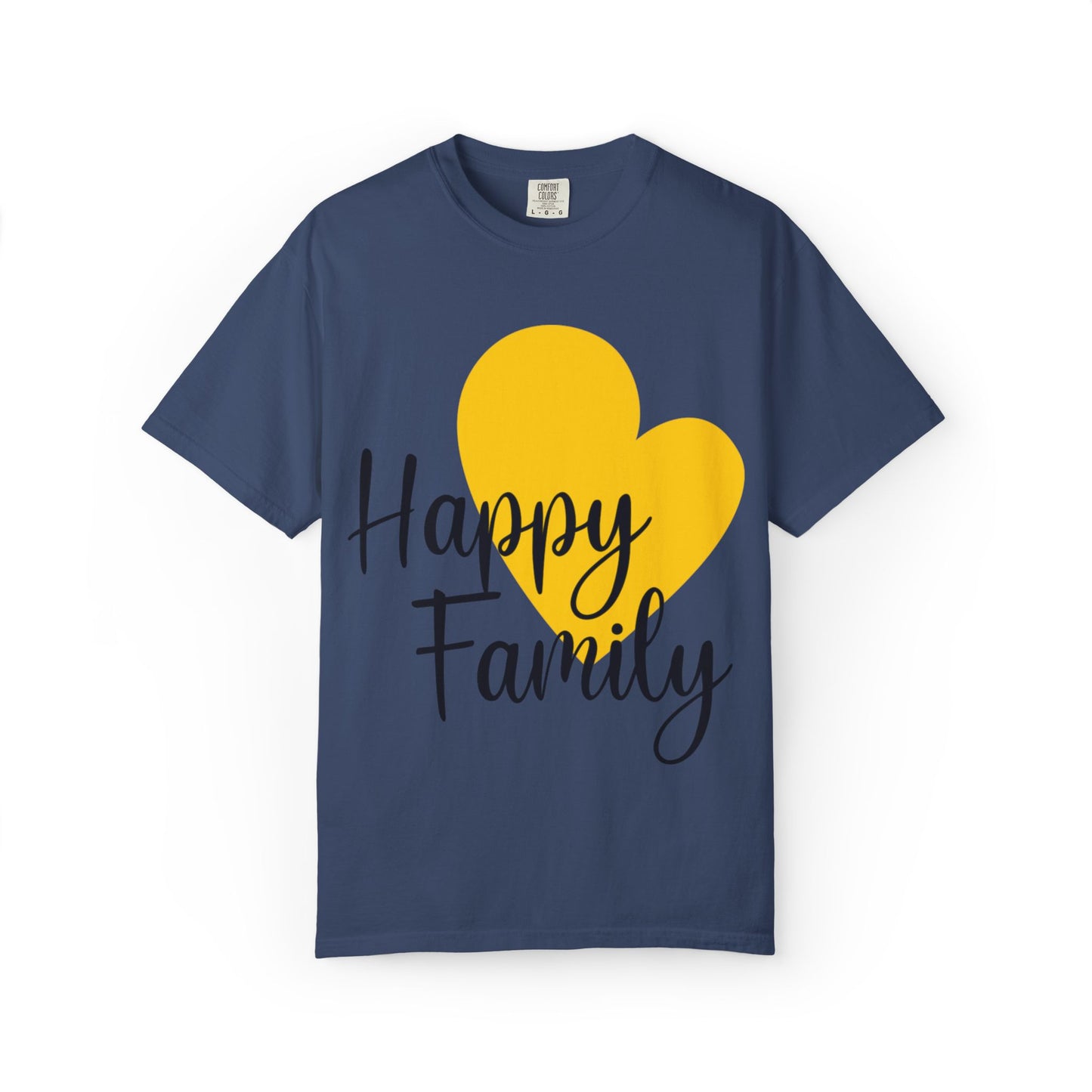 Happy Family Peaceful Paradise Tee Cherished Space Heartfelt Haven Unisex Heavy Cotton T-Shirt