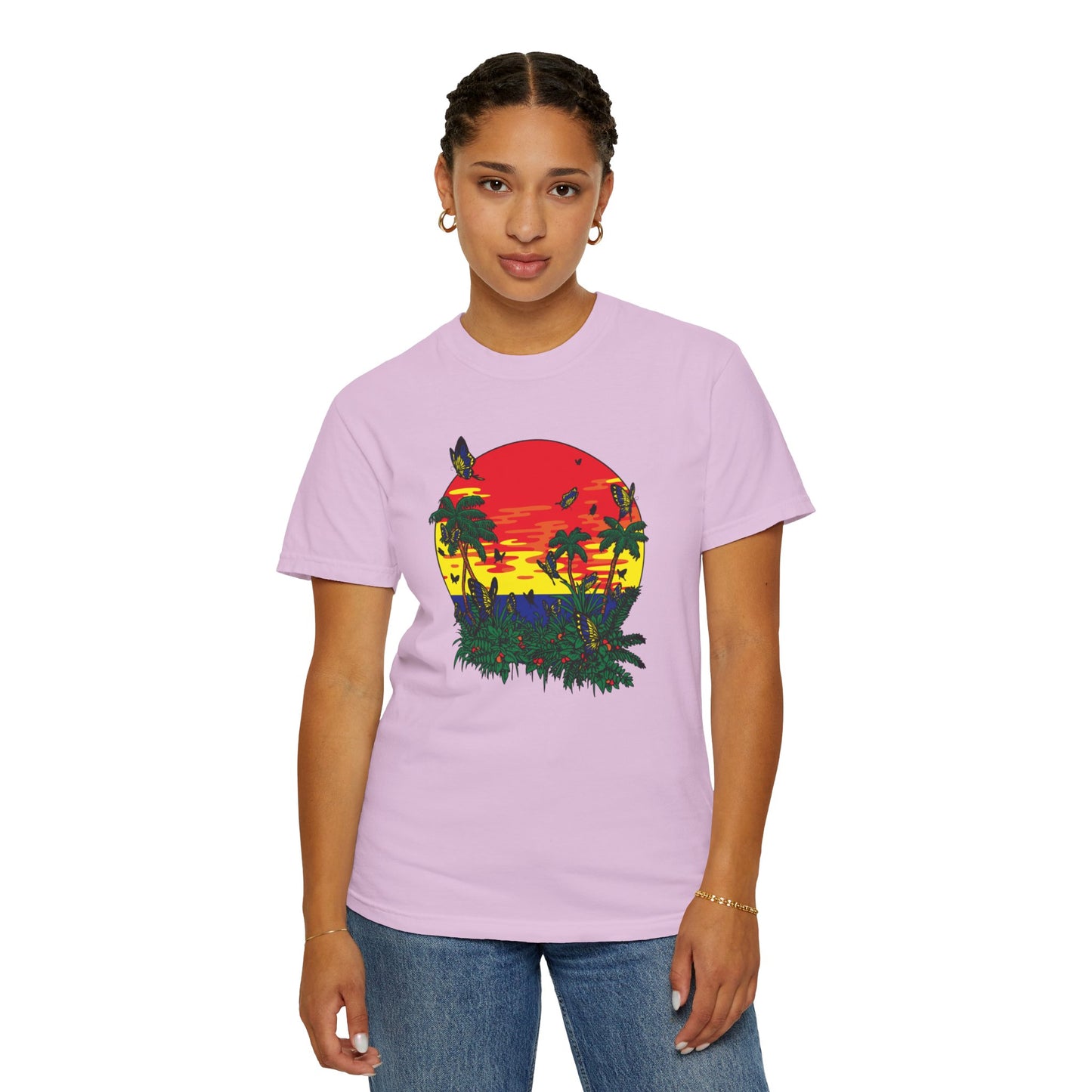 Palm Trees Island Summer Trendy Tee Sunshine Days Ice Cream Summer Camp Beachcombing Anchor Unisex Heavy Cotton T-Shirt