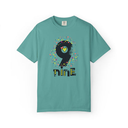 9 Nine Number Flowers Heartwarming Lovely Trendy Tee Sweet Charismatic Beautiful Fragrance Rose Unisex Heavy Cotton T-Shirt