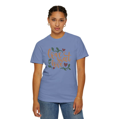 Love Sweet Love Boundless Love Affection Lover’s Tee Infinite Bliss Butterfly Kisses Evergreen Romance Unisex Heavy Cotton T-Shirt