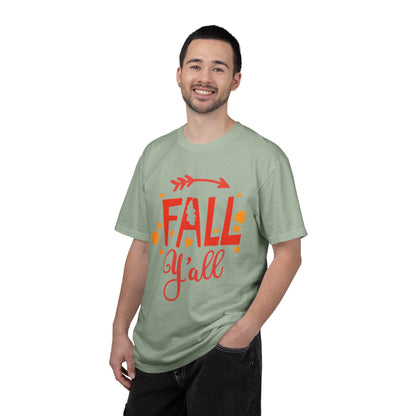 Fall Y’all Breeze Leaves Christmas Tee Jingle Bells Falling Beauty Holiday Spirit Unisex Heavy Cotton T-Shirt