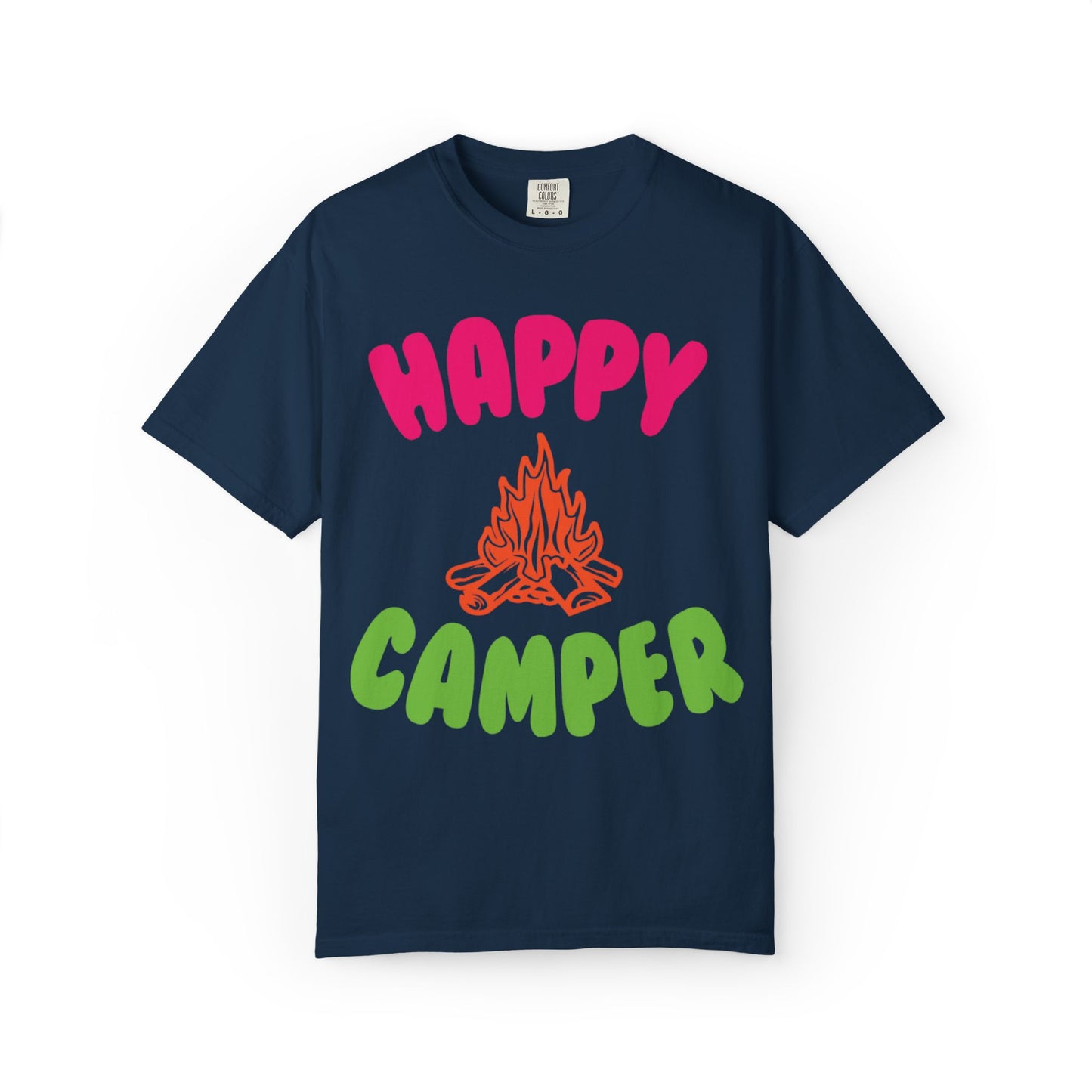 Happy Camper Freedom Fighter Adventure Lovers Tee Nature Exploration Bonfire Travel Van Unisex Heavy Cotton T-Shirt