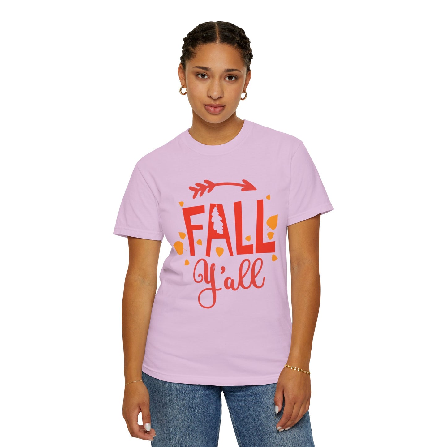 Fall Y’all Breeze Leaves Christmas Tee Jingle Bells Falling Beauty Holiday Spirit Unisex Heavy Cotton T-Shirt