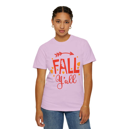 Fall Y’all Breeze Leaves Christmas Tee Jingle Bells Falling Beauty Holiday Spirit Unisex Heavy Cotton T-Shirt