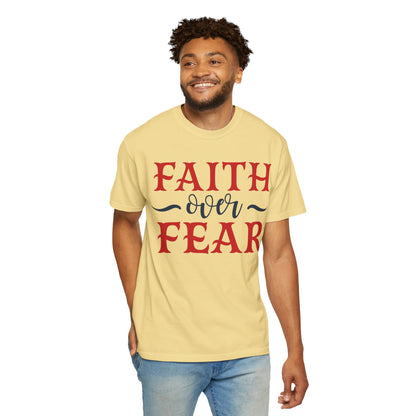 Faith Over Fear Stop Wishing Start Doing Action Goal Setting Modern Tee Achievement Self-Improvement Unisex Heavy Cotton T-Shirt