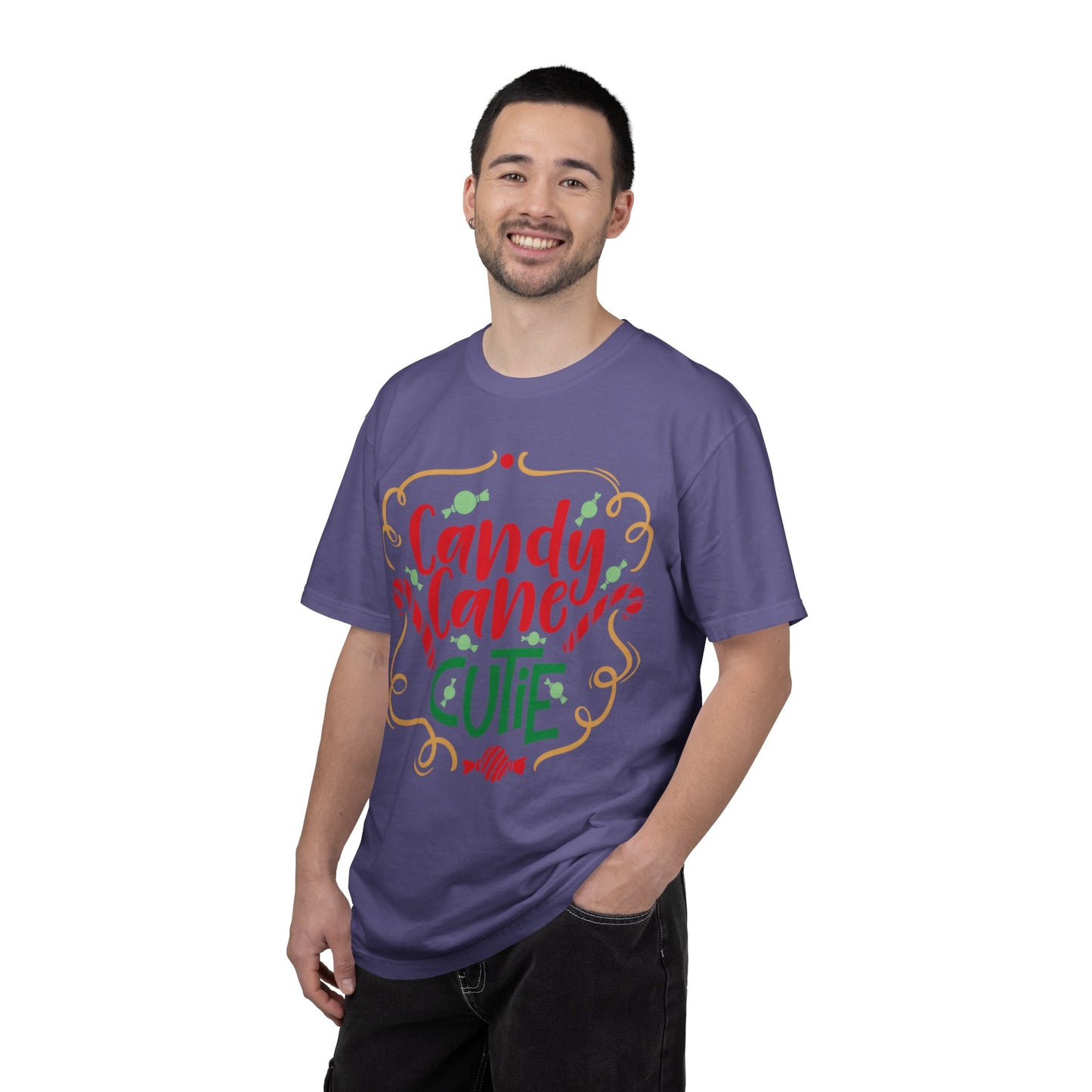 Candy Cane Cutie Enjoying Tee Tiny Helpers Jingle Bell Bling Festival Season Merry Christmas Unisex Heavy Cotton T-Shirt