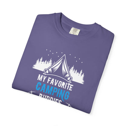 Funny My Favorite Camping Buddies Call Me Dad Sarcastic Adventure Mountains Hiking Stars Unisex Heavy Cotton T-Shirt