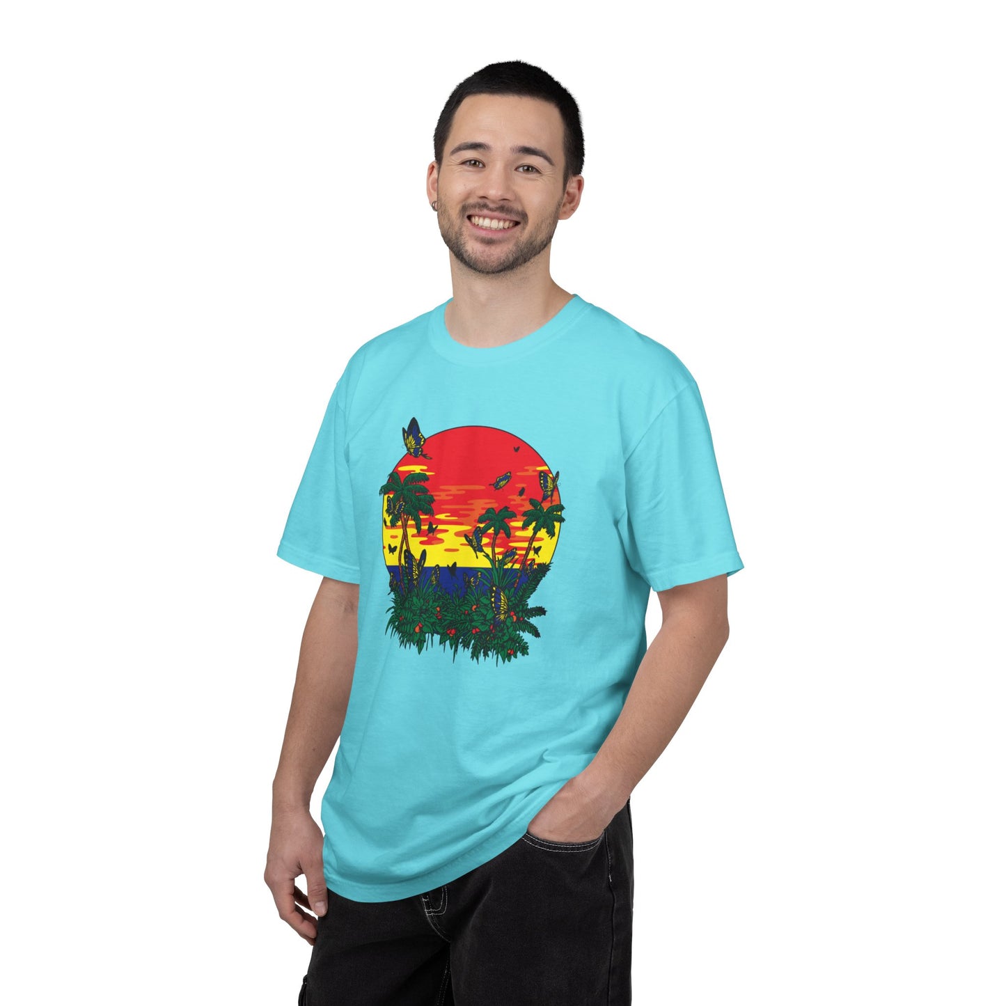 Palm Trees Island Summer Trendy Tee Sunshine Days Ice Cream Summer Camp Beachcombing Anchor Unisex Heavy Cotton T-Shirt