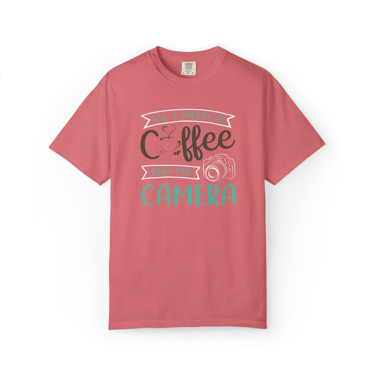 Funny All I Need Is Coffee And My Camera Coffee lover Sarcastic Photography Passion Coffee Clicker Unisex Heavy Cotton T-Shirt